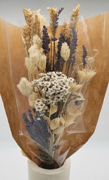 Bqt - Preserved Bqt #1 Boho Avena Wh/lavender 40 Cm-80 Grs.
